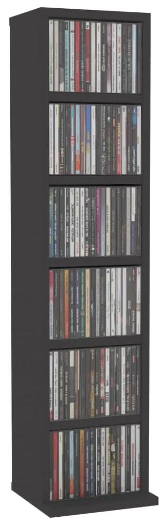 Dulap CD-uri, gri, 21x20x88 cm, lemn compozit 1, Gri