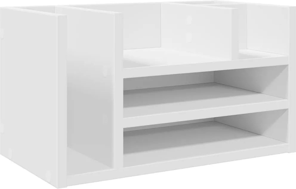 vidaXL Organizator de birou, alb, 44,5x24x25 cm, lemn prelucrat