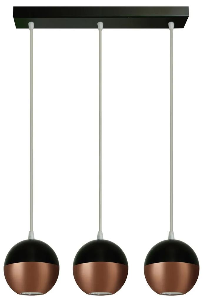 Lustra Midway, Helam, 60 x 100 cm, 3 x E27, 60W, negru/cupru