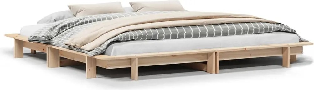 vidaXL Cadru de pat fără saltea, 200x200 cm, lemn masiv pin