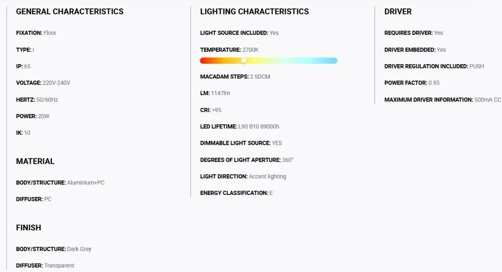 Stalp LED iluminat exterior simetric 360º IP65 RUSH 80cm 2700K CASAMBI