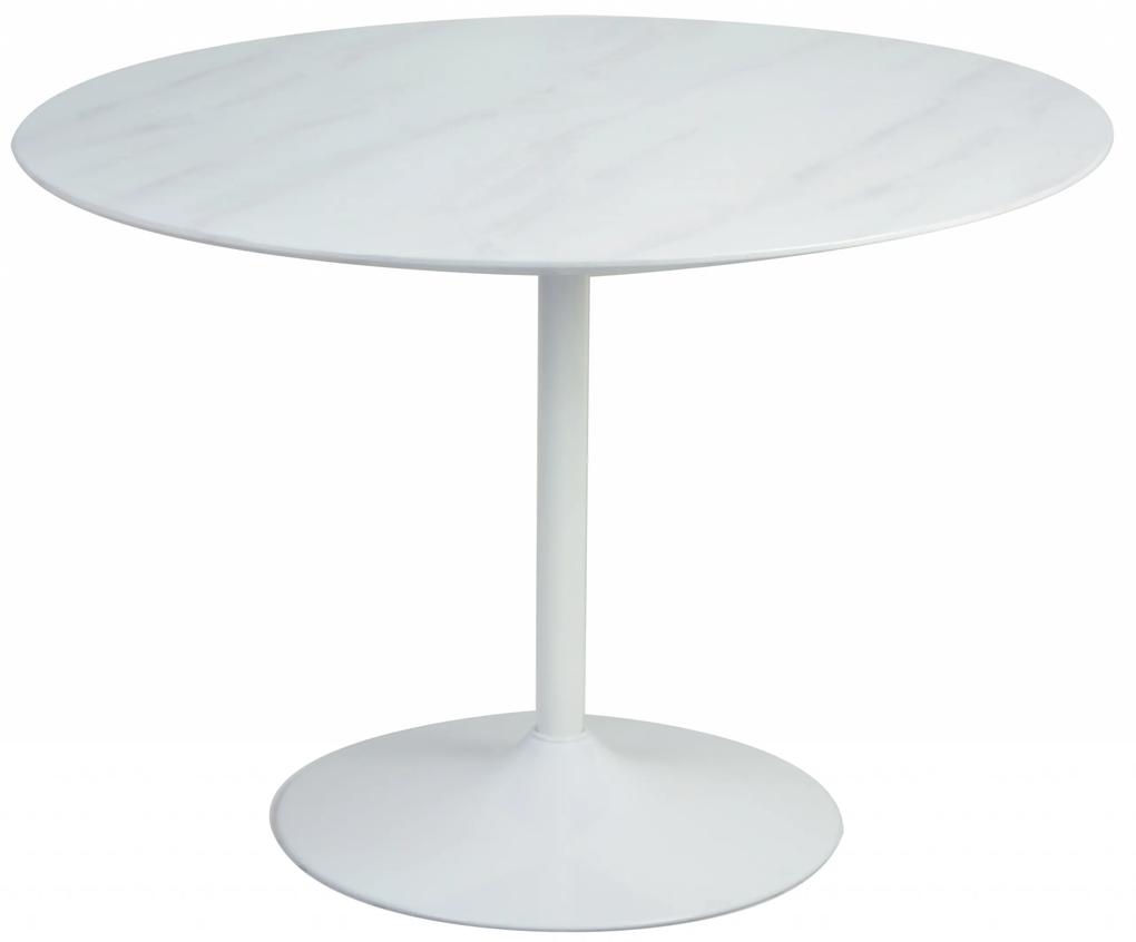 Masa rotunda din MDF/metal 110 cm alb