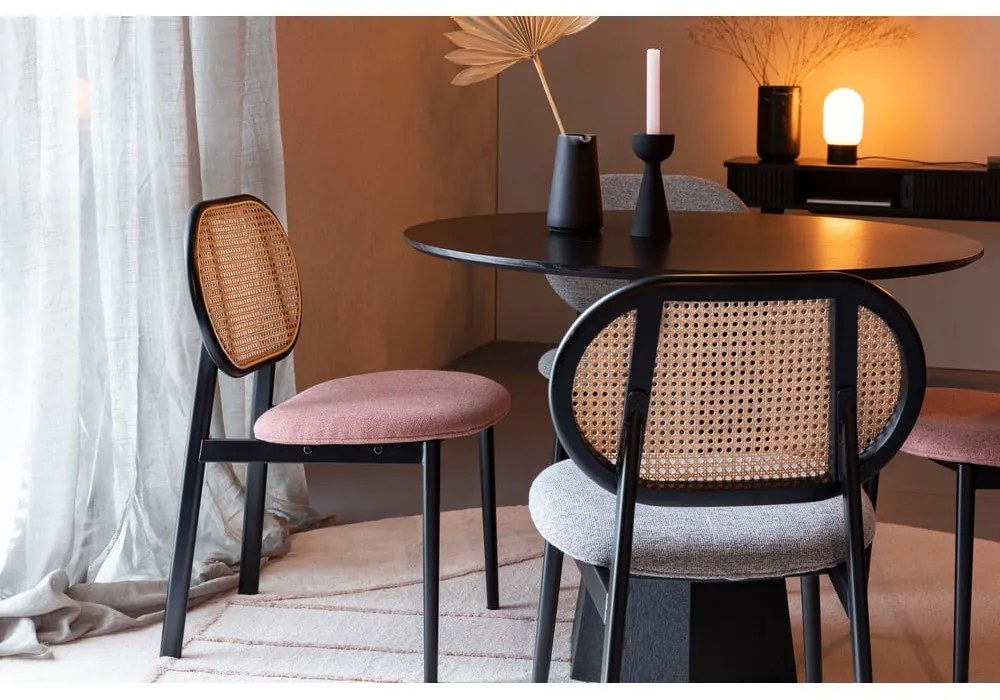 Scaun dining din ratan gri Spike - Zuiver