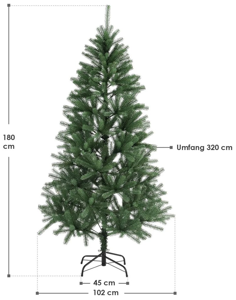Umelý vianočný stromček Talvi 180 cm zelený s čiernym stojanom