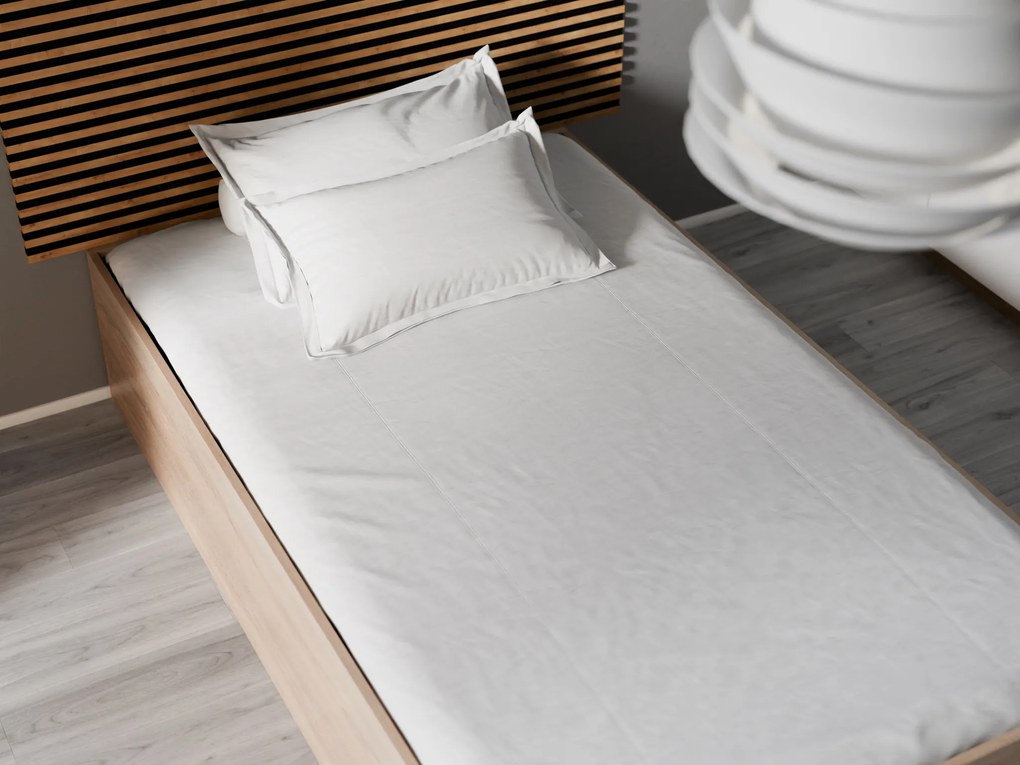 Pat BELLA 120 x 200 cm, stejar sonoma Saltele: Cu saltele Sommera 18 cm, Somiera pat: Cu lamele drepte