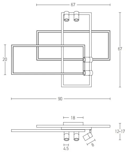 Lustră LED aplicată dimabilă LED/52W/230V Zambelis 22020