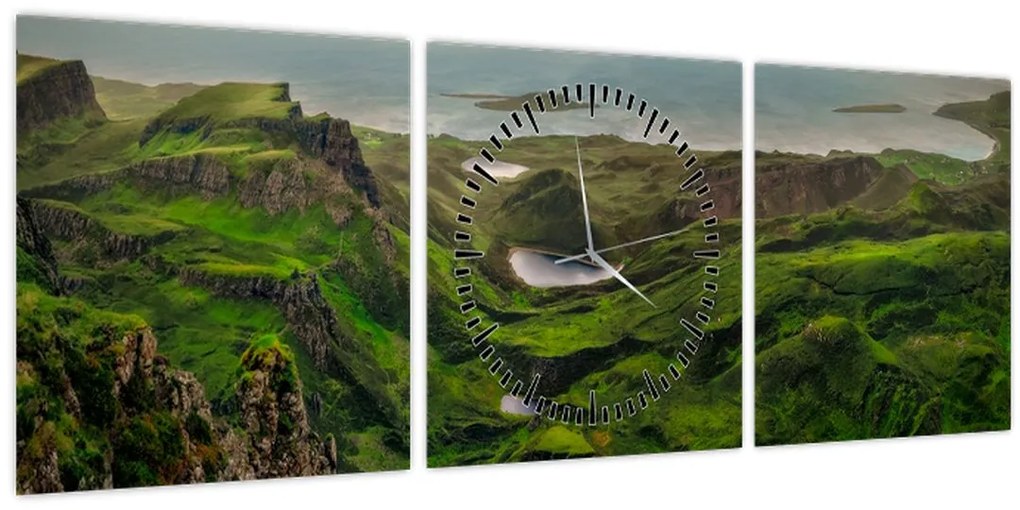 Tablou - Quiraing, Scoția (cu ceas) (90x30 cm)