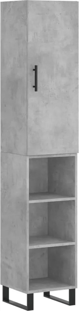 vidaXL Dulap înalt, gri beton, 34,5x34x180 cm, lemn prelucrat