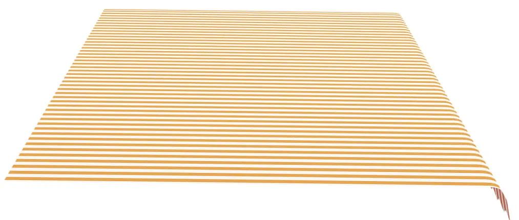 Panza de rezerva copertina, galben si alb, 6x3,5 m Galben si alb, 600 x 350 cm