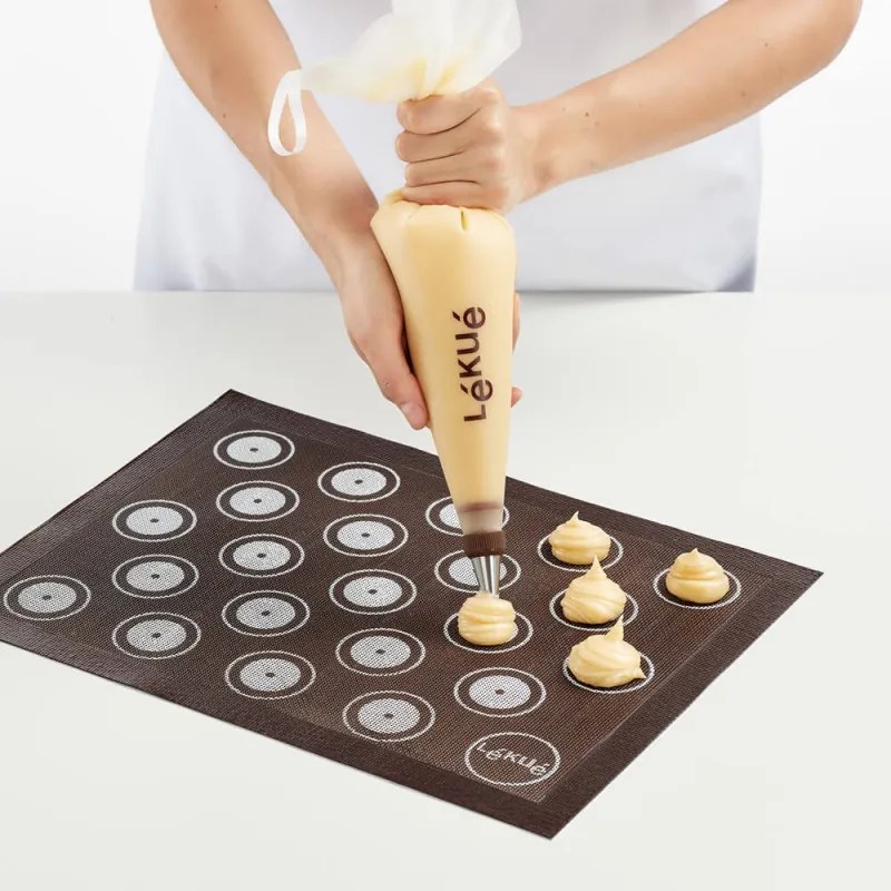 Plansa pentru copt Lekue 1010197, 40x30 cm, Silicon, Microperforatii, +4/220 °C, Negru