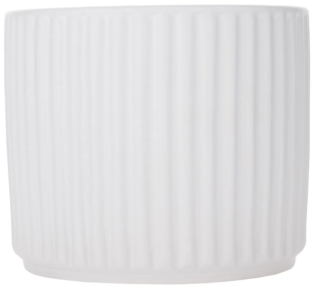 Ghivece de flori din ceramică, set de 2, alb mat, KELSO