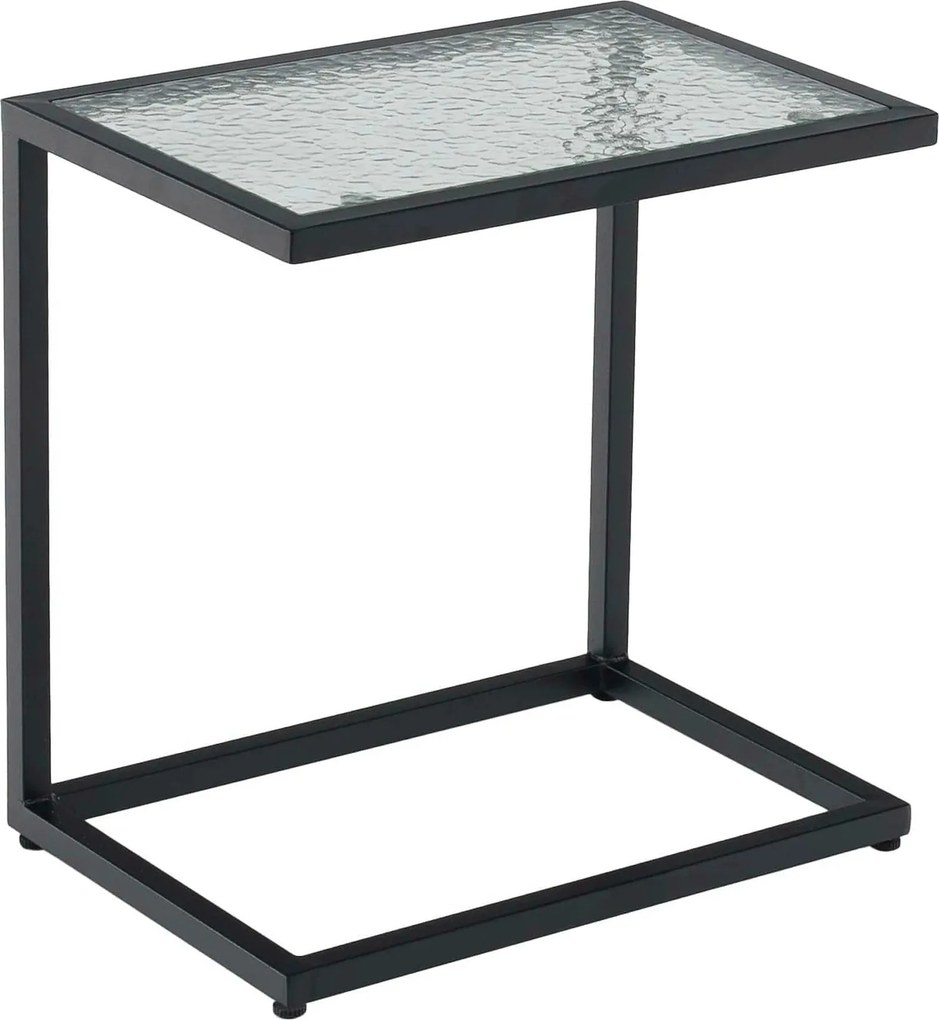 Masuta laterala SELKO, negru, sticla/metal, 45x30x46 cm