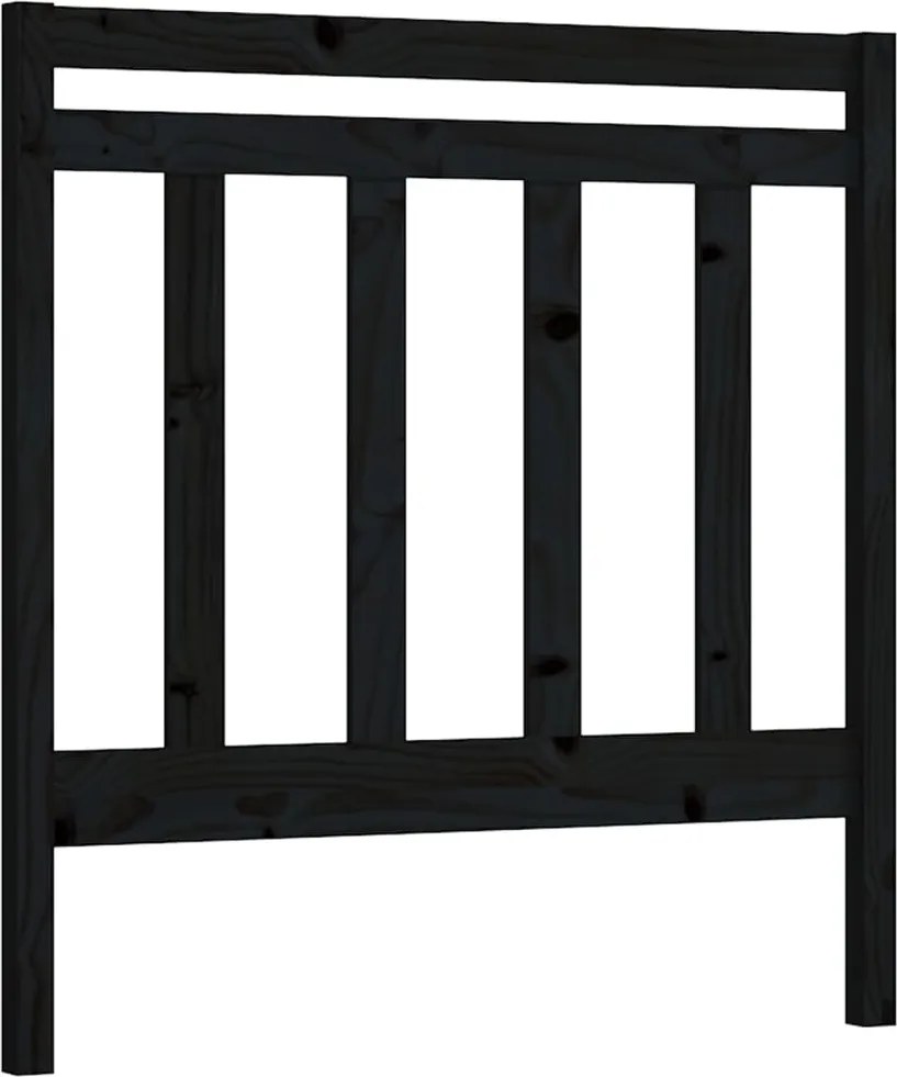 vidaXL Tăblie de pat, negru, 95x4x100 cm, lemn masiv de pin