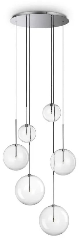 Lustra suspendata design modern Equinoxe sp6 crom/transparent