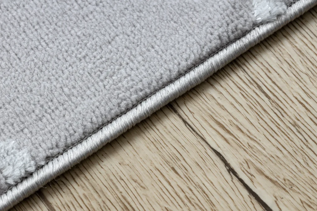 Covor MEFE modern 8504 Spalier, Flori structural două niveluri de lână gri / alb