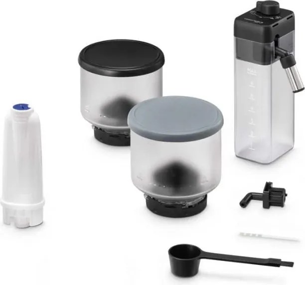 Mașină de espresso DeLonghi Rivelia Onyx Black EXAM440.55.B, 1450 W, 19 bari, 1,4 L, 16 băuturi, Aroma, LatteCrema Hot, Twin Shot, Bean Adapt, ecran tactil TFT, negru mat