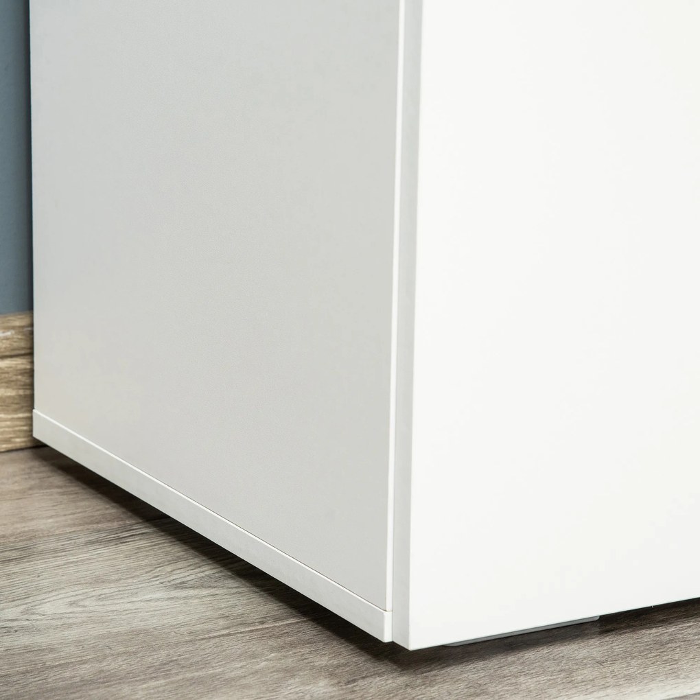 HOMCOM Aparador de Salón con 2 Puertas Armario Auxiliar con 2 Estantes para Libros Ropa Juguetes Estilo Moderno 70x39x70 cm Blanco | Aosom Romania