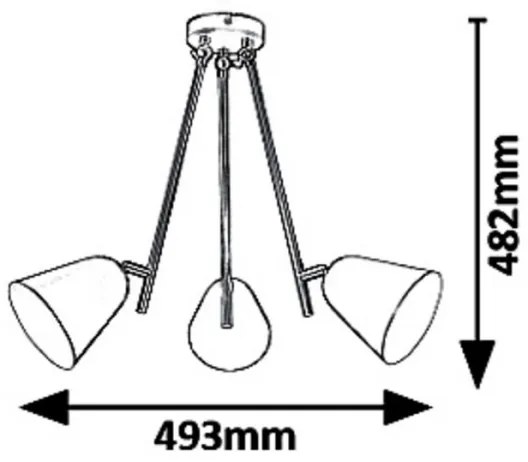 Rabalux 5376 - Lustră pe tijă ALDER 3xE14/40W/230V