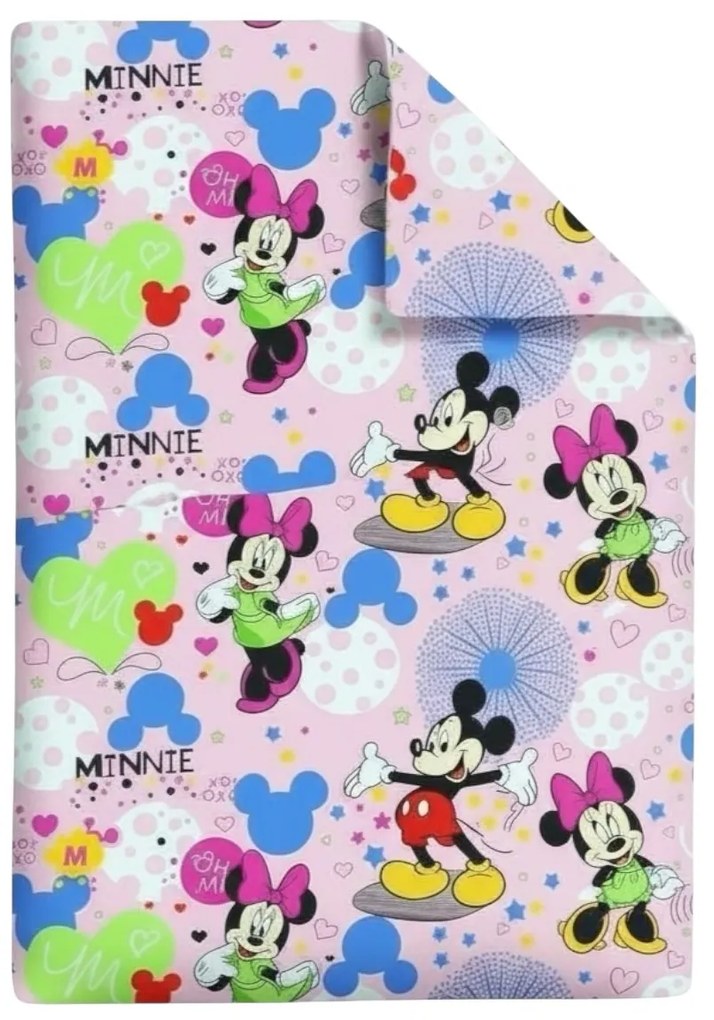 Pilota din bumbac ranforce cu Mickey si Minnie roz pentru pat 2-8 / 2-12 ani - ASC6427968007584