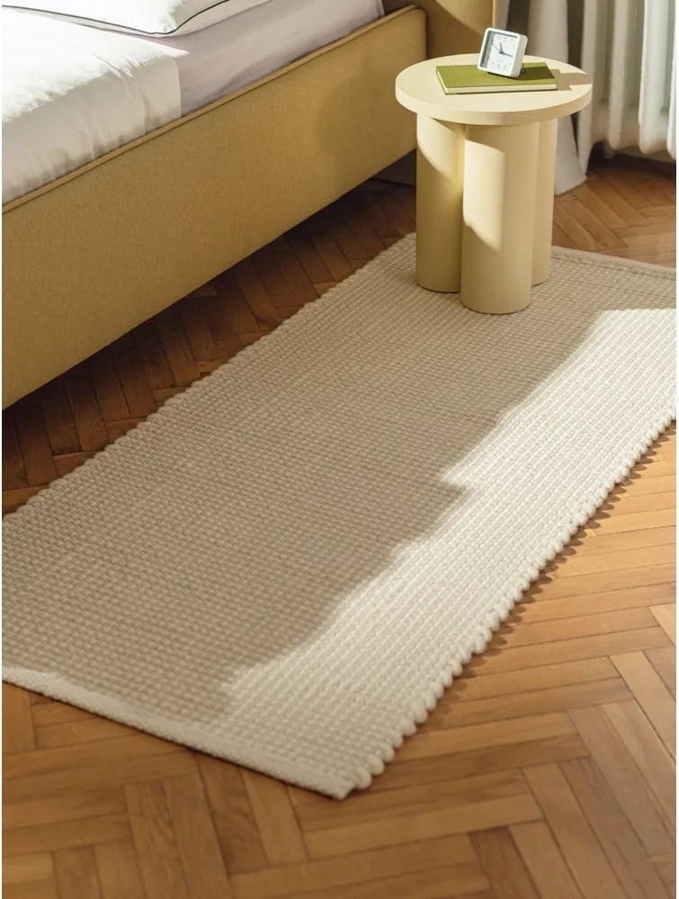 Covor bej țesut manual din lână 140x200 cm Talo – noo.ma