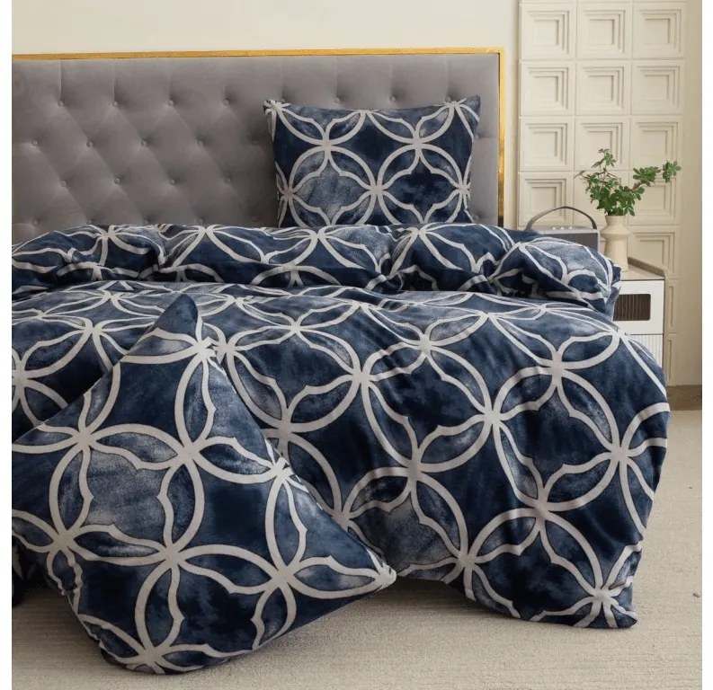 Lenjerie cocolino POLARA albastra Dimensiune lenjerie de pat: 70 x 80 cm | 140 x 200 cm