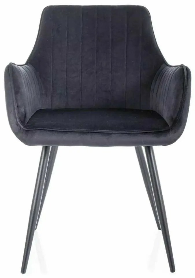 Scaun de bucătărie Viona Velvet, negru