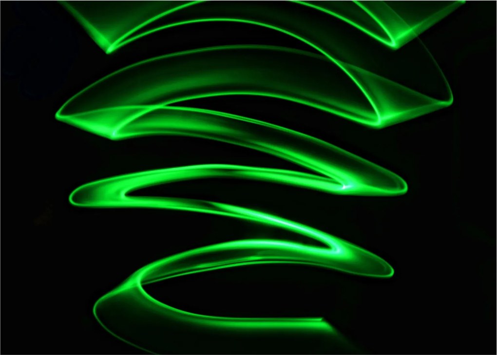 Tablou pe sticlă - valuri neon (70x50 cm)