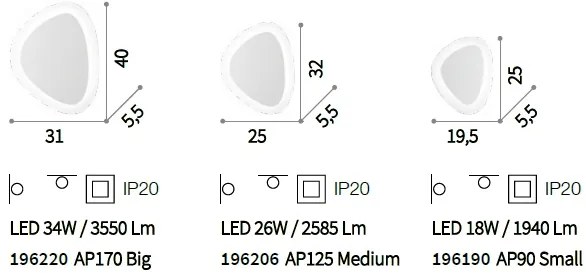 Aplica LED design modern GINGLE MEDIUM 196206