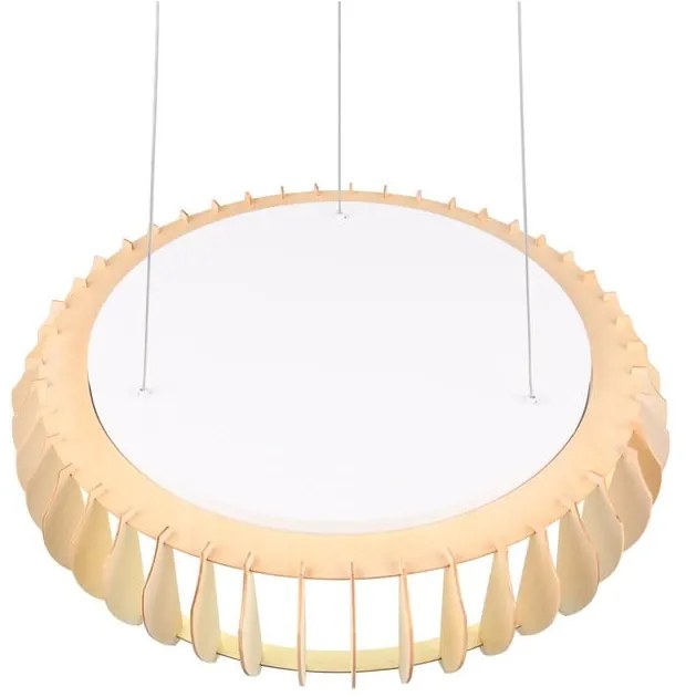 Lustră albă/în culoare naturală LED ø 60 cm Monte – Trio