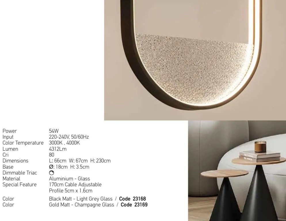Lustra design modern LED DECO negru/ gri deschis