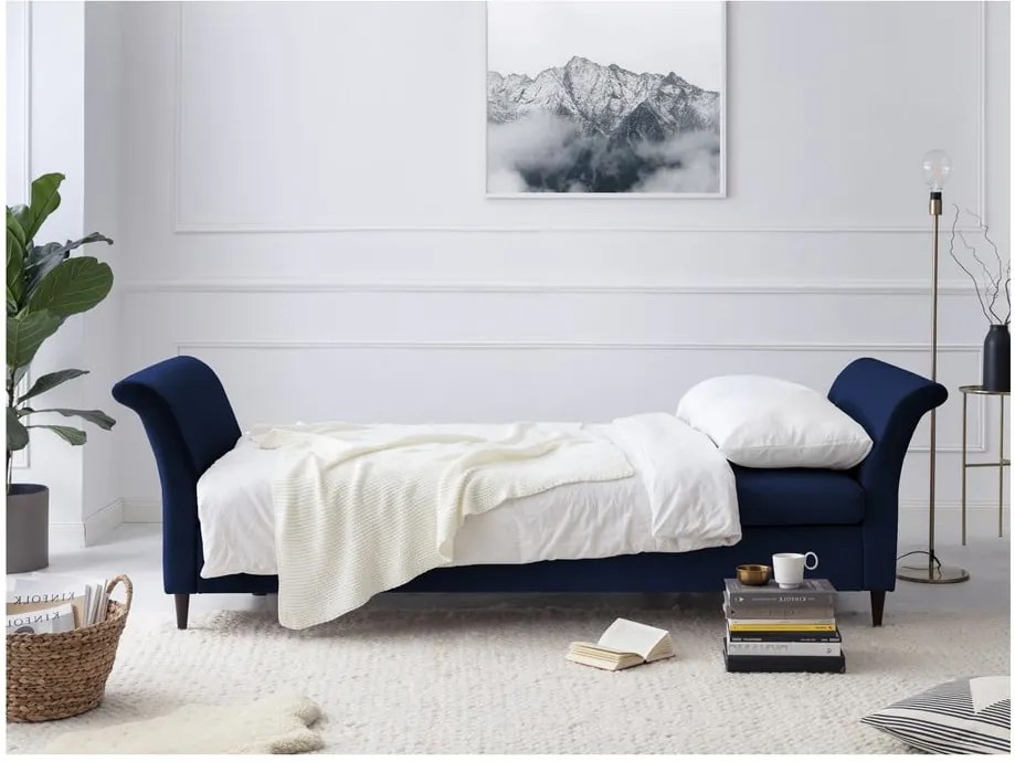 Canapea extensibilă cu spațiu pentru depozitare Mazzini Sofas Pivoine, albastru