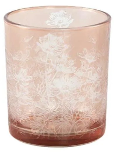 Suport lumanare din sticla roz CENAR PINK