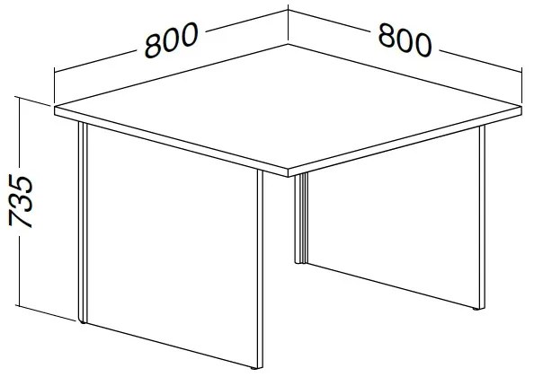 Masa ProOffice A 80 x 80 cm, para salbatica
