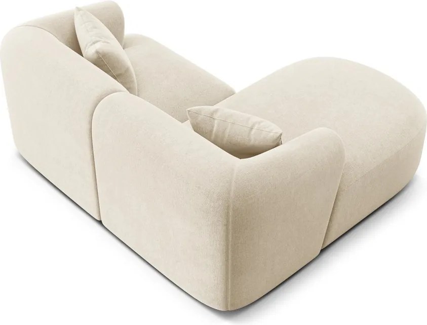 Colțar bej cu tapițerie din catifea (cu colț pe partea stângă/cu șezlong) Campi – Cosmopolitan Design