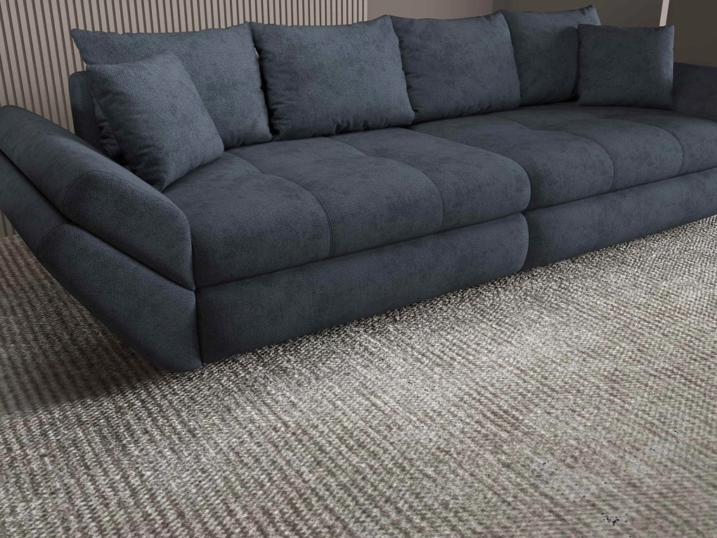 Canapea extensibilă dumonde cu ladă de depozitare si sezut confortabil din spuma high-density, Loana Enjoy Antracit 300x100 cm