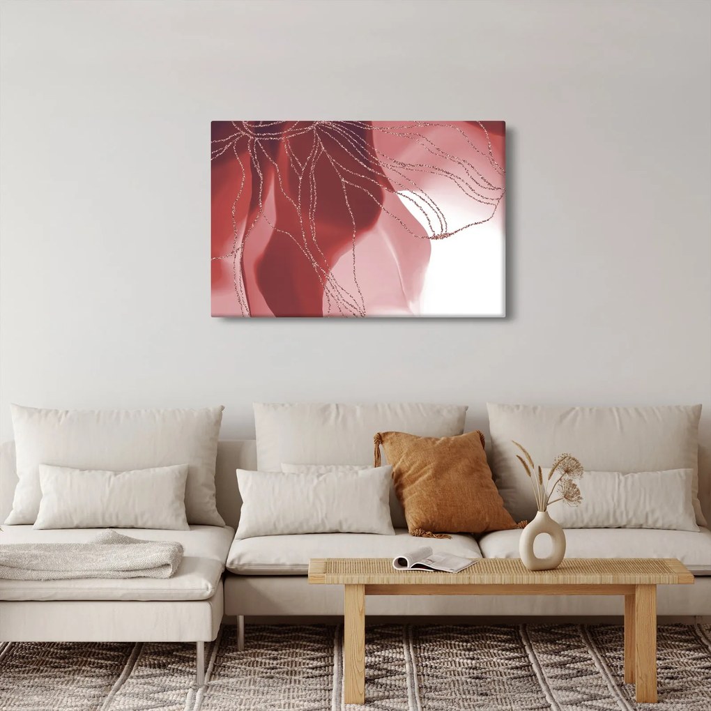 Tablou - Floare abstractă roșie N⁰1 (90x60 cm)