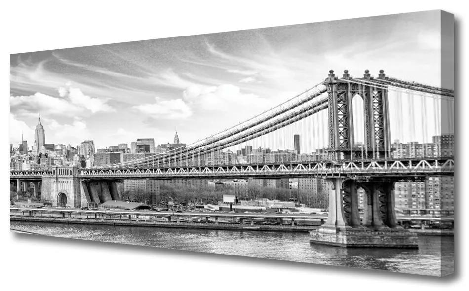 Tablou pe panza canvas Podul Arhitectura Gri Alb