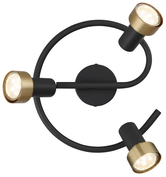 Spot Globo 57917-3G MASON 3xGU10/25W/230V negru/auriu