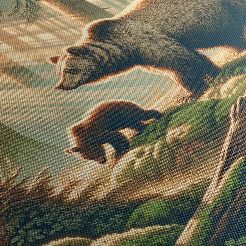 Tablou - Urși în pădure (90x60 cm)