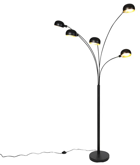 Lampă de podea design negru cu 5 lumini - Șaizeci