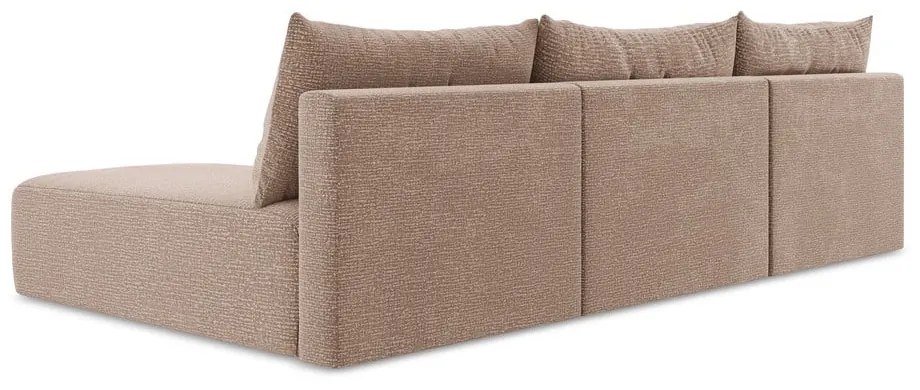 Colțar maro deschis extensibil/cu spațiu de depozitare Kalena – Makamii