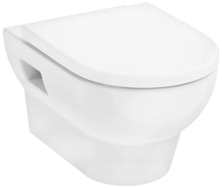 Set vas WC suspendat Hansgrohe GladeLake S AquaChannel Flush cu capac softclose alb lucios