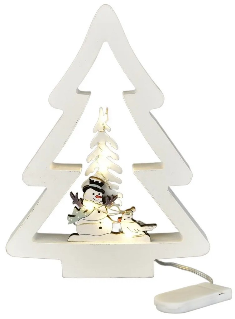 Decorațiuni LED de Crăciun Pom de Crăciun, 14,5 x 19 cm, alb cald