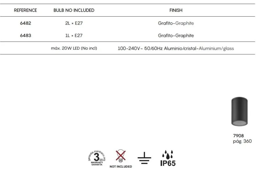 Aplica de perete iluminat exterior ambiental IP65 VOLCANO