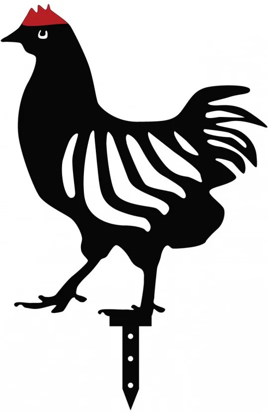 Chicken Family 4 piese Decor de grădină Negru
