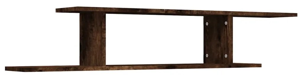 815876 vidaXL Raft TV montat pe perete stejar fumuriu 125x18x23 cm lemn