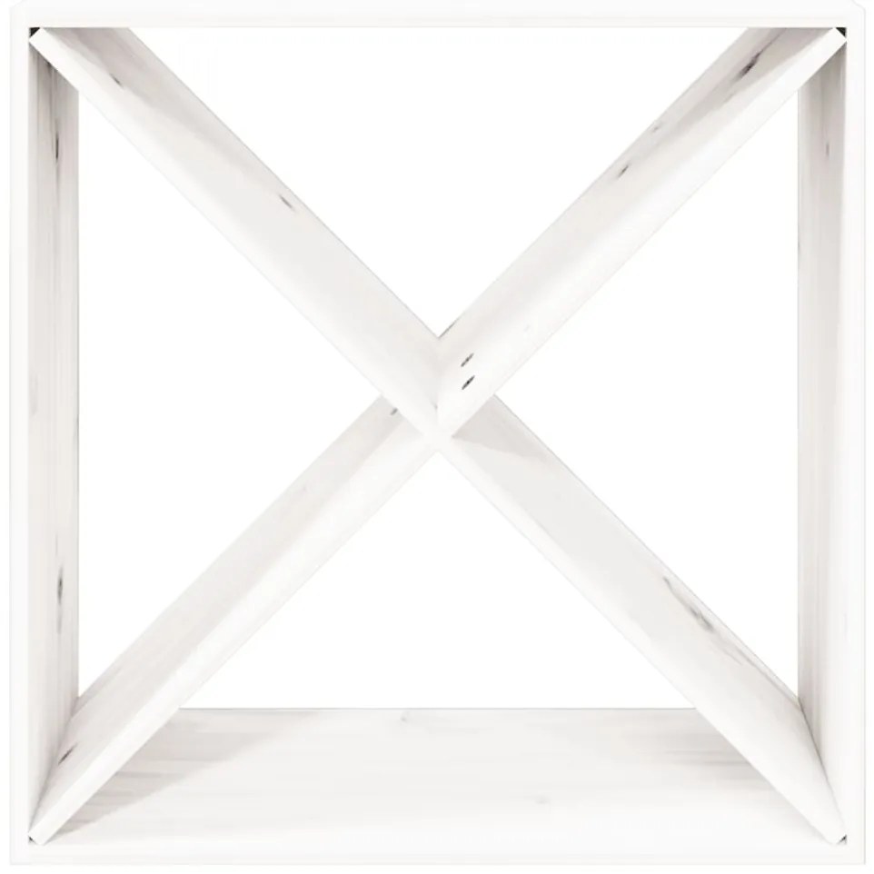 Dulap de vinuri, alb, 62x25x62 cm, lemn masiv de pin Alb, 62 x 25 x 62 cm, Cu 4 gauri, 1