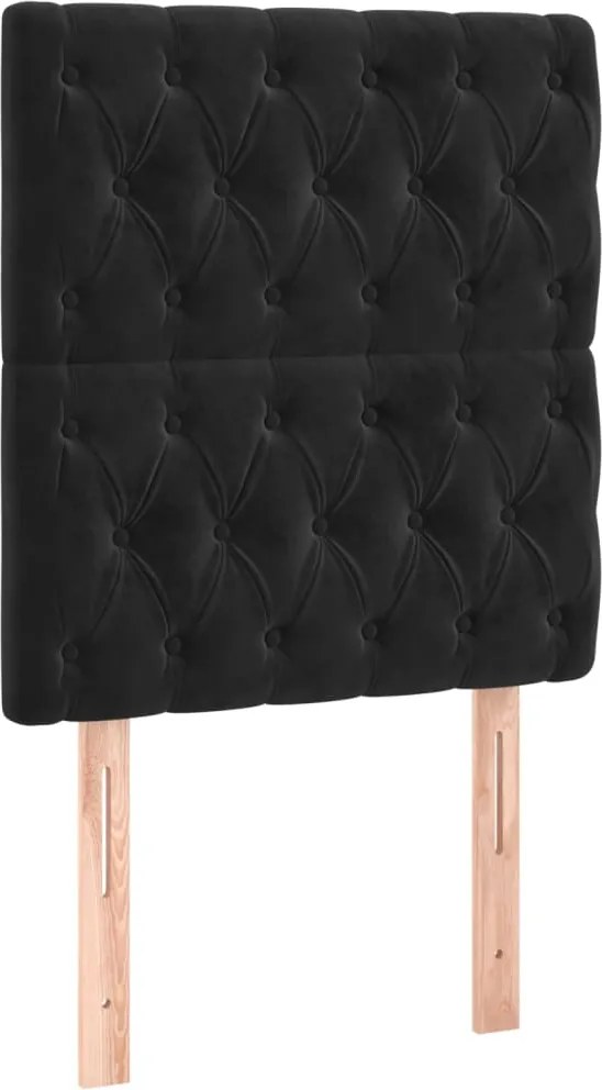 vidaXL Tăblie de pat neagră 80x7x118/128 cm catifea