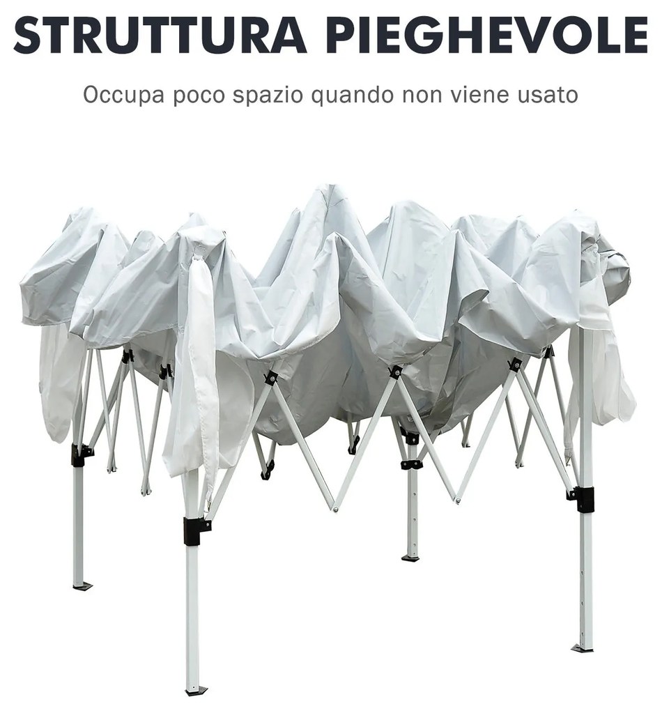 Outsunny Gazebo Pop-Up Impermeabil, Alb, 2.4x2.4 m, Ușor de Montat, Ideal pentru Petreceri și Evenimente în Aer Liber | Aosom Romania