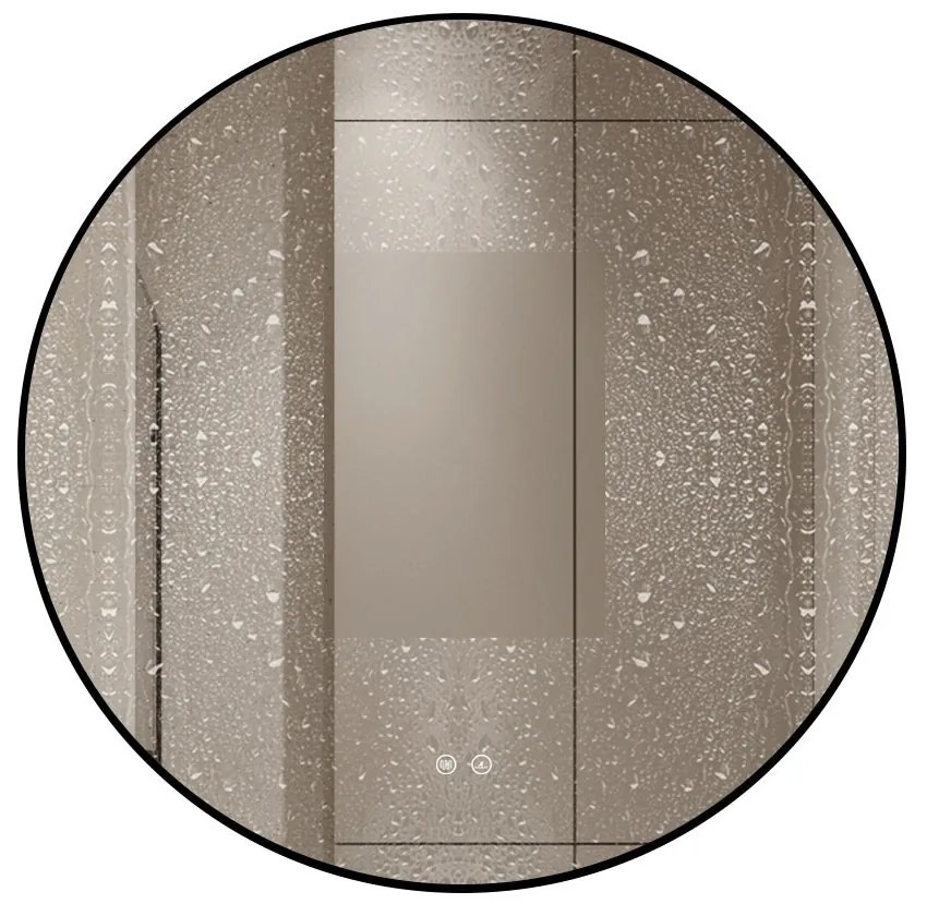 🪞 Oglindă LED cu Touch, Funcție Dezaburire și 3 Tipuri de Lumină – Ramă Negru Mat, 90 cm, Model J188-90 Smack